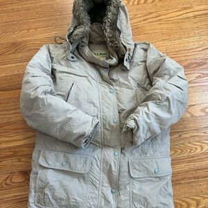 L.L. Bean Tan Goose Down Filled Jacket